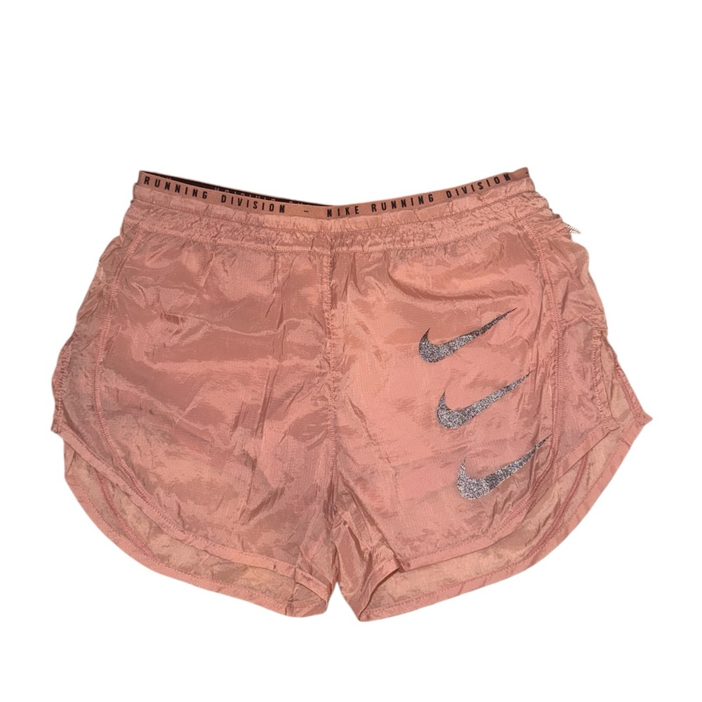 Nike Pink and Silver Athletic Shorts Lightweight Moisture-Wicking
